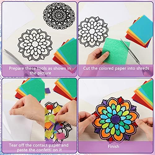 Tinlade 18 Pack Mandala Window Clings DIY Kit Stained Glass Kit Suncatchers - 2