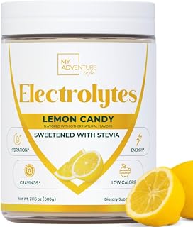 Lemon Electrolytes Powder Packets – Sugar Free – Lemon Candy – 150 Servings | Refreshing Flavor Makes Water Easy to Drink – Daily Water Enhancer for Everyday Life, Sports, Exercise, Travel & Outdoors