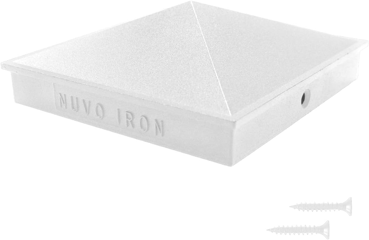 Nuvo Iron 4-in x 4-in White Aluminum Ornamental Pyramid Post Cap - Pack of 24