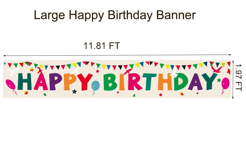 Riesiges Happy Birthday Banner – 3 X 0,5 M, Wetterfest, Für Drinnen & Draußen