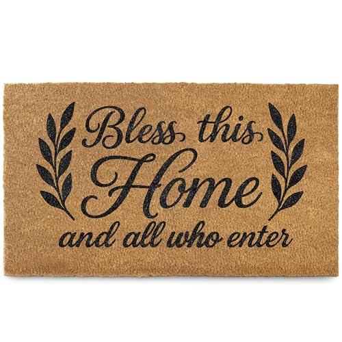 Bless This Home and All Who Enter Mat 30x17 Inch Bible Verse Welcome Mat