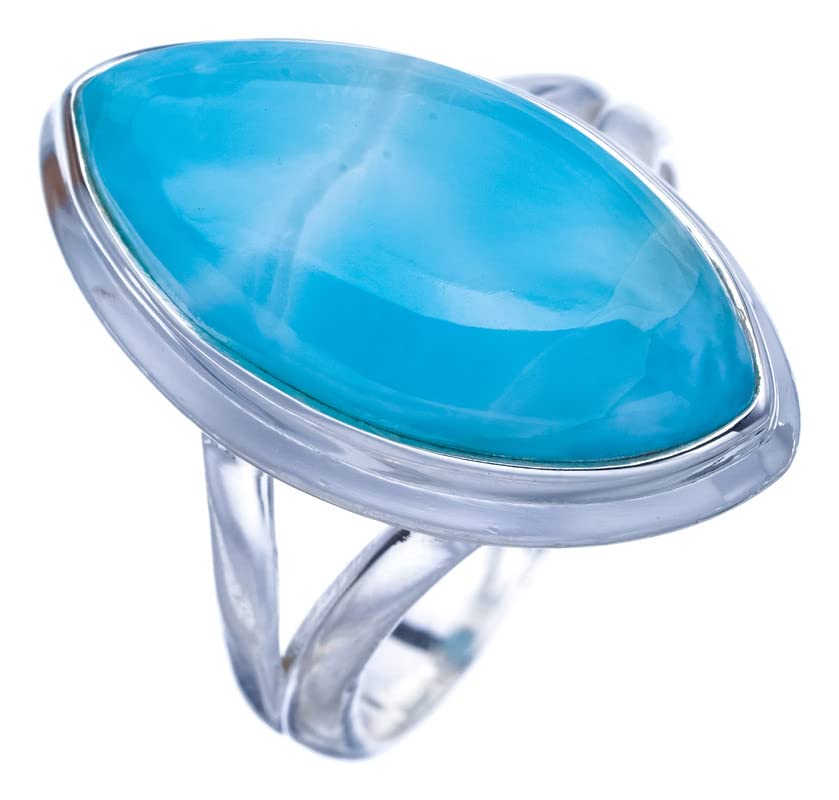 Bague Larimar argent 925 anti-ternissement pour peaux sensibles