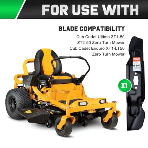 Image of Grasscool ZT1 50 Blades for Cub Cadet 50 inch Mower Replace 742p05094 with S-Shaped Hole Ultima ZT2 Zero Turn Enduro XT1 XT2 LT50 50'' Deck Lawn Tractor Riding Replace 742-05094 (High-Lift)