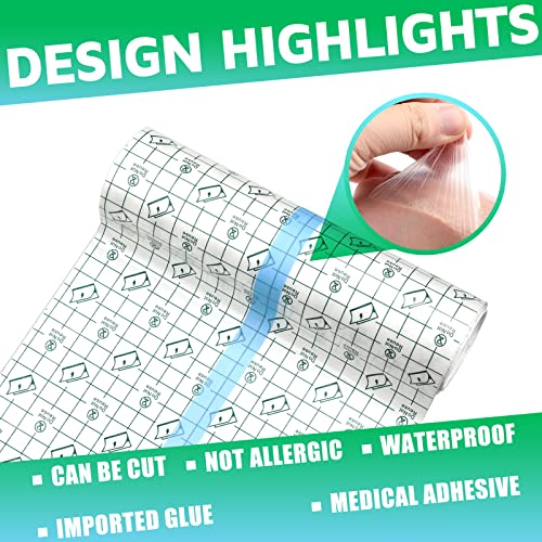 Peritoneal Dialysis Shower Protector Peritoneal Dialysis Belt Waterproof Transparent Dressing Wound Cover Bandage Tape For Swimming Post Surgical Scar Therapy Dressings, 8 X 197 Inches #TOP2
