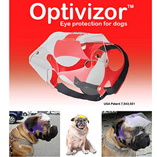 Optivizor Augen- und Gesichtsschutz für Hunde mit kurzer Schnauze, Größe XL 100+ kg, Kopfumfang 24 cm