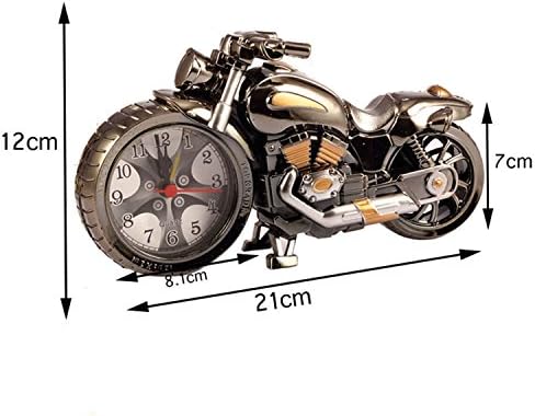 Gearmax Creative Clock in Shape of Retro Motorcycle Classic Motorbike Vintage Alarm Clock Home Office Shelf Decoration