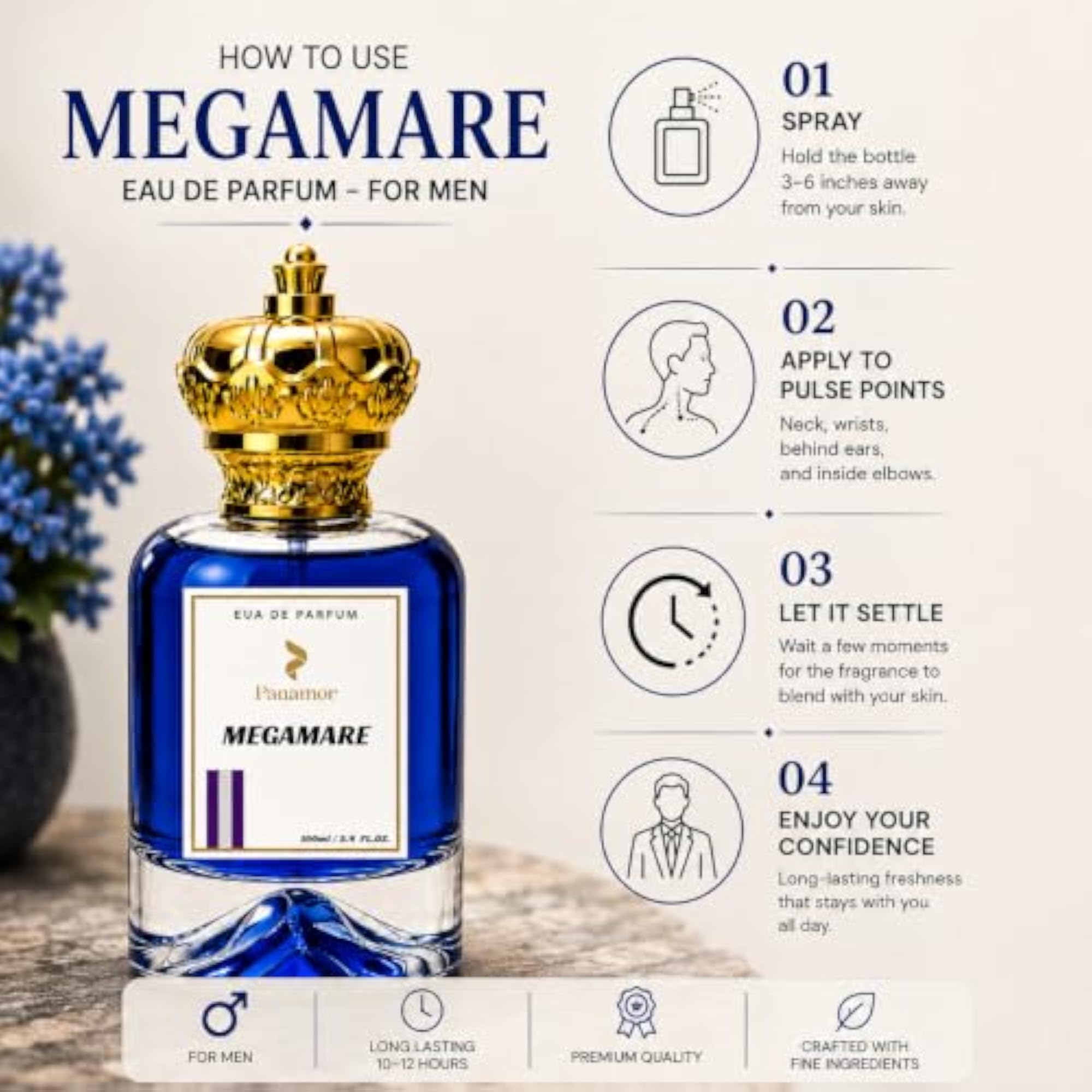 Megamare Eau De Parfum for Men, 100ml