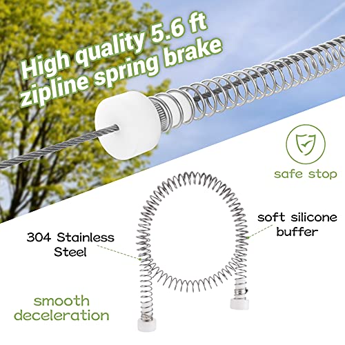 100 Foot Zip Line Kit for Kids and Adults, with Safe Spring Brake, 304 Stainless Steel Cable, Outdoor Zipline Toy for… - Image 5