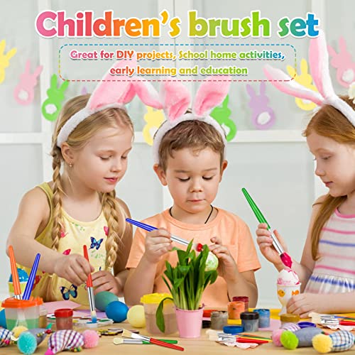 Paint Brushes, Anezus 50 Pcs Kids Paint Brushes Bulk Toddler Paint Brushes Set With Big Round Paint Brush And Large Flat Paint Brushes For Preschool Children Painting Party Supplies #TOP1