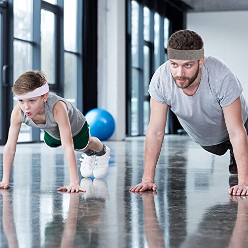 Image of Bememo 12 Pcs Sweatbands Sport Headbands for Men & Women Basketball Headband Sport Competitions Sweat Headbands Running Terry Cloth Moisture Wicking for Yoga,Tennis,Gym,Exercise