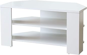 DORIS Doris TV Stand, Corner Low Board, Perfect Fit TV Console for Corners, 32-Inch Compatible, Storage Shelf, Width 80 cm, White, Sol [14970]