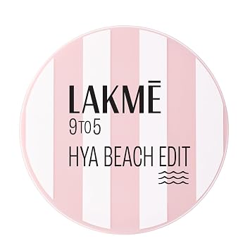 Lakme 9to5 Hya Matte, Beach Edit Cushion Foundation, C 300-Cool Cinnamon, Matte Finish, Buildable Coverage, SPF 40, 12 gm