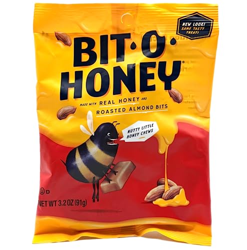 Bit-O-Honey, Made With Real Honey and Roasted Almonds, Nutty Little Honey Chews