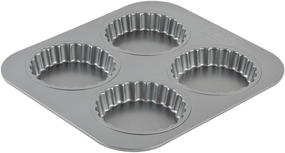 Amco 4 Cup Tartlet Pan Loose Removable Bottom, each 3.5" x