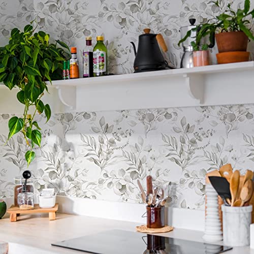 Floral Wallpaper Peel And Stick Wallpaper Boho Wallpaper For Bedroom Floral Removable Wallpaper Self Adhesive Contact Paper For Cabinets Textured Wallpaper Leaf Vintage Wallpaper Nursery 17.3"X78.7" #TOP1