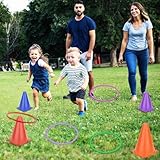6 Stück Kunststoff Toss Ringe Set, Ring Toss Spiel, Farbige Wurfringe Spielsachen Für Kinder Und Erwachsene, Kind Target Übungsspiele, Grün, Lila, Rot, Kiuiom