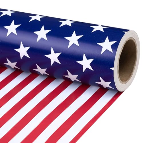 Loveinside 13" Large 250 Years Patriotic Gift Bag, Uncle Sam Red White Blue Design Gift Bag with Tissue Paper for 4th of July, America 250th Anniversary Celebration, 13" x 5" x 10", 1 Pcs