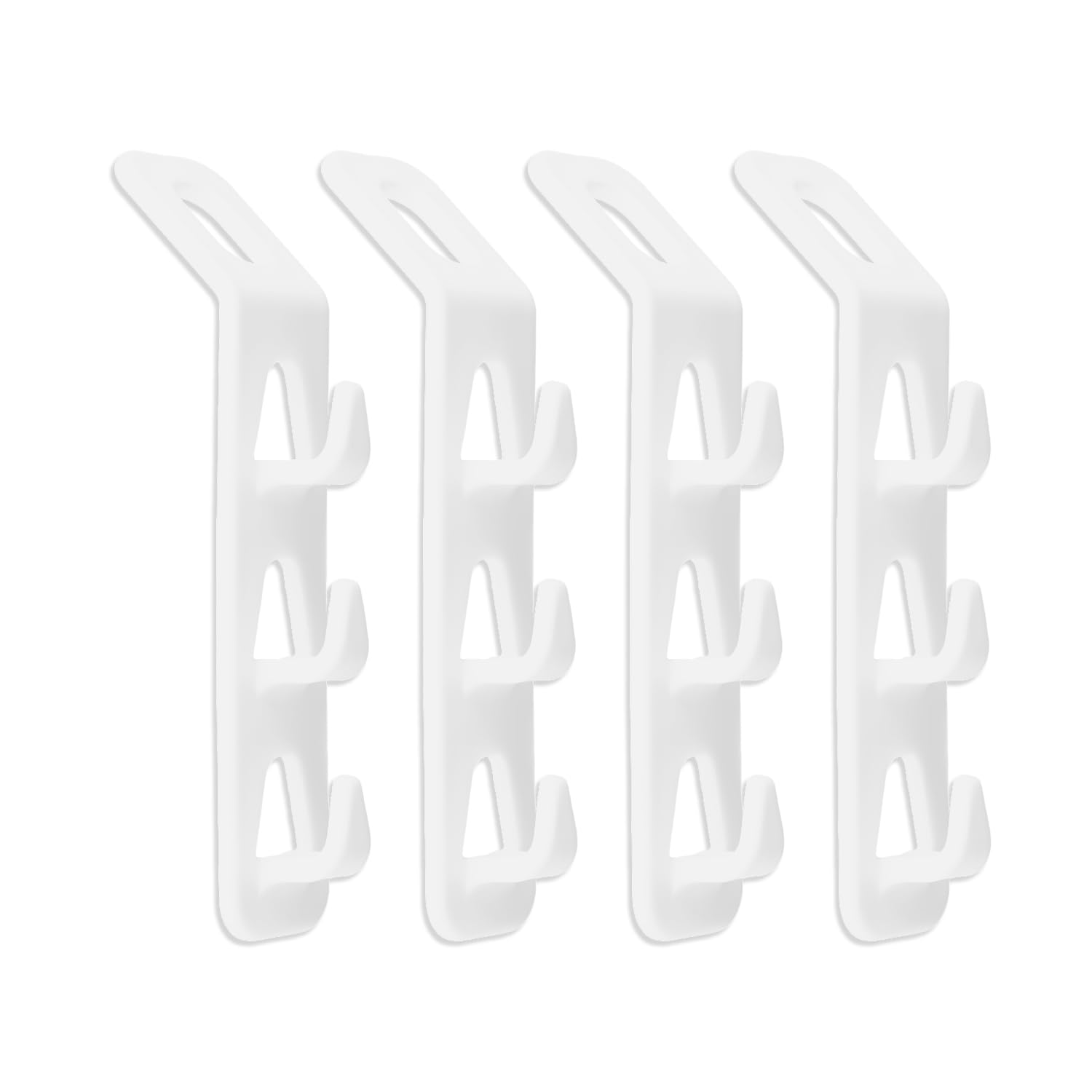 Bojueshaw White 4Pcs Space Saving Wardrobe Hanger Connect Hooks – Multifunctional Closet Organiser For Bedroom Clothes Storage And Hanging