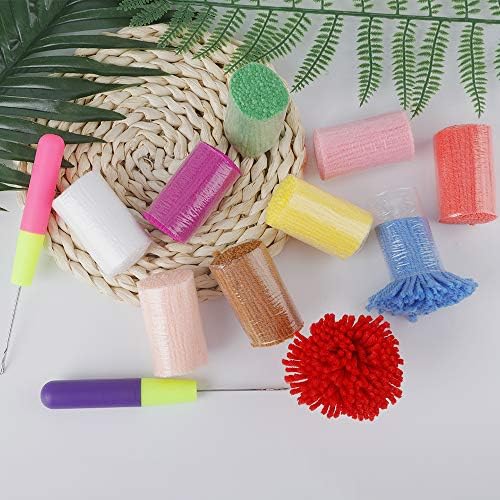 Rybtd 10PCS Pre Cut Wool Yarn Colorful Acrylic Latch Precut Wool Yarn (10 Colors) Hand DIY Knotted Rug Yarn for Ball Woven Carpet Cushion Handicrafts Crochet Crafts Crochet Carpet Home Textiles