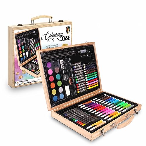 Grafix Maletín Pinturas para Niños| Juego de 86 Piezas | Lápices de colores, Rotuladores, Ceras, Crayon, Acuarelas y...