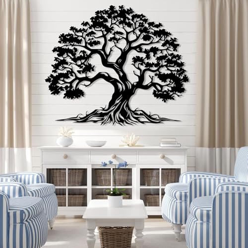 Tree of Life Metal Wall Art, Tree of Life Decor, Metal Branch Art for Wall, Nature Hanging, Farmhouse Sign, Living Room Wall Decor (Gold 1, 41L" x 35W") - Image 4