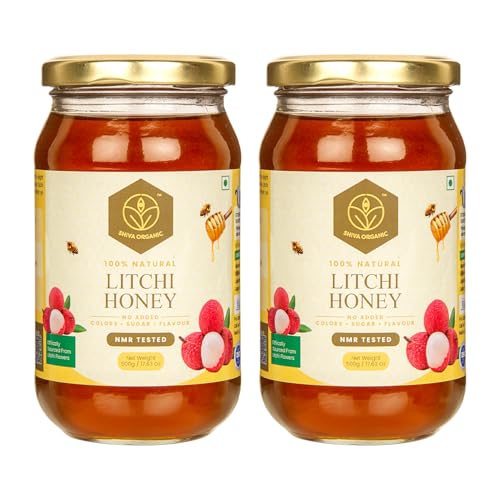 Image of Shiva Organic Raw Litchi Honey 1Kg | 100% Pure NMR Tested | Raw and Unprocessed