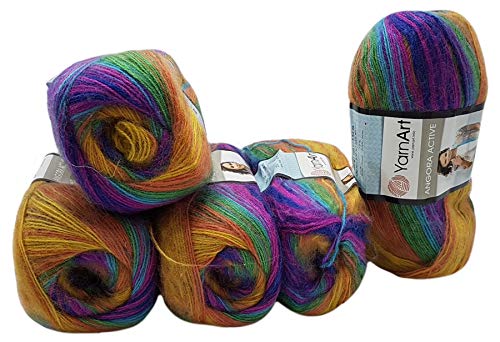YarnArt Angora Active, 5 gomitoli di lana da 100