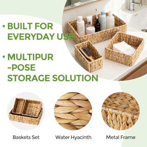 Wicker-Storage-Baskets-Set-of-3-Large-and-Small-Wicker-Pantry-Baskets-Set-Handwoven-Water-Hyacinth-Baskets-for-Organizing-Decorative-Natural-Woven-Baskets-3Pack-for-Toilet-Shelves-Boho-Decor