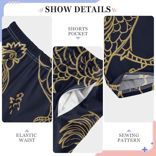 Golden Cock Boys Long Pants Soft Trousers Elastic Waist Kids Lounge Bottoms with Pockets S-XL4