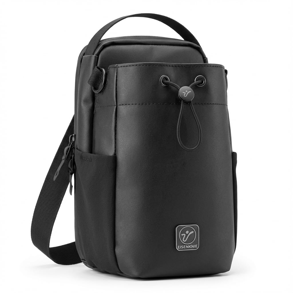 Borsa da palestra magnetica, piccola borsa sportiva, nera, 25 x 13 x 15 cm, forza magnetica fino a 2 kg, spazio per bottiglia da 1,5 l e oggetti di valore, tracolla simile alla pelle
