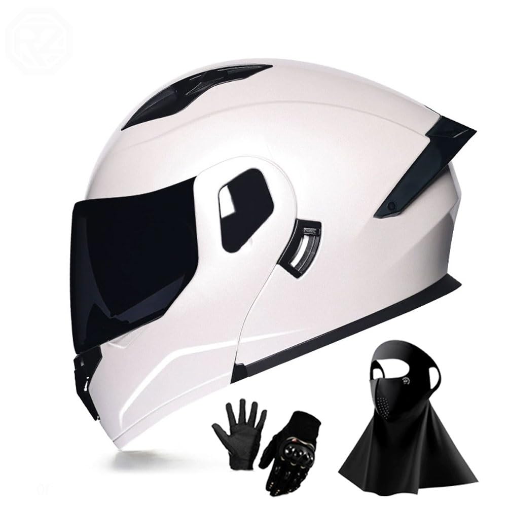 Ragopilen P31 Helmet, Full Face Motorcycle Helmet Approved 2 Visors Black Night Vision Adult Kids M-2Xl 3Pcs(,Xl(59-60Cm))