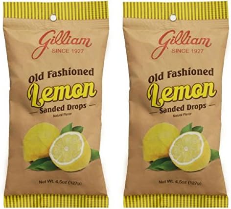 Gilliam Old Fashioned Candy Flavored Sanded Lemon Drops Pack of 2 (4.5 oz. Bag) (Lemon)