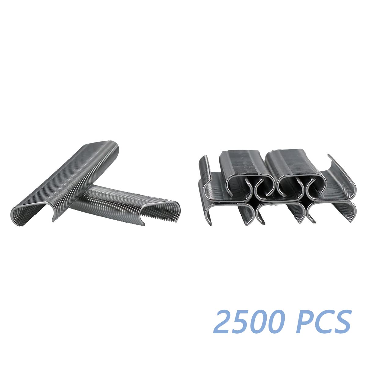 2500 anillos de cerdo, clips de grapas de acero galvanizado tipo C, abrazadera de jaula multifunción, alicates de anillo de cerdo, grapas para alimentación automática, alicates de anillo de cerdo