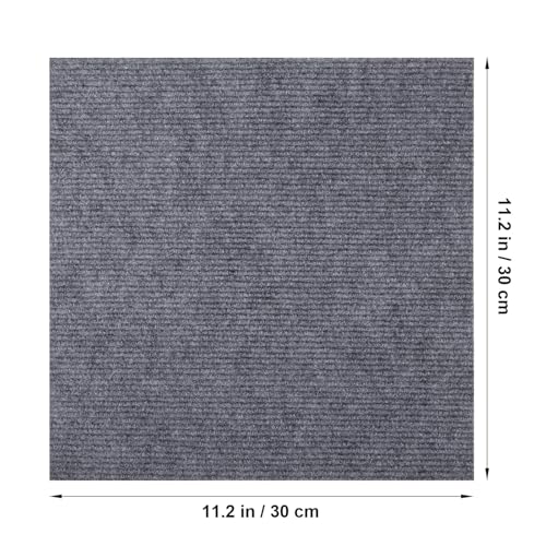 VILLFUL 粘着式パッド付きカーペットタイル 30枚入り 剥がして貼るフロアマット 浅灰 深灰 30×30cm 家庭 オフィス用滑り止め床材 [2]