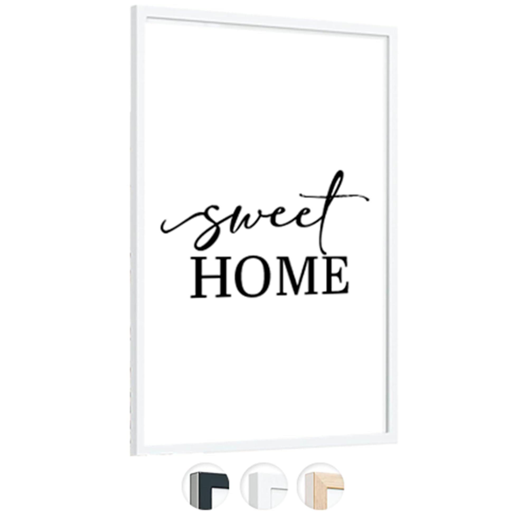 edihome, Cornice 50x70, Legno, Portafoto da Parete, per Maglia da Calcio, Poster, Laminato Acrilico, Cornici, per Quadri (Bianco, 50x70)