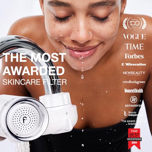 Filterbaby Skincare Filter 2.0, Bathroom Sink Filter Faucet for Skin Care, 99.9% Chlorine Removal - 0.000001 MM Carbon Fiber, Clinically Tested, Skin Hydration in 2 Weeks (White)