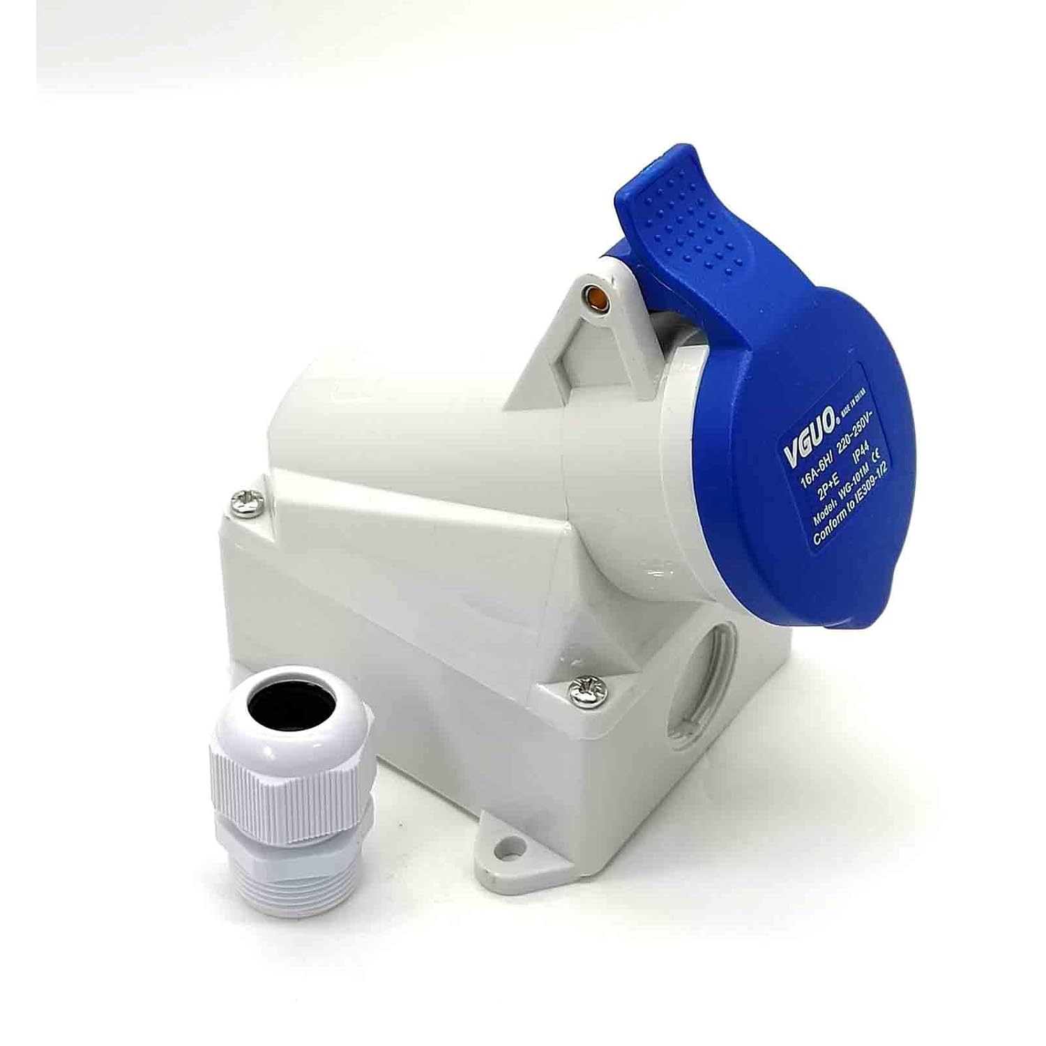IEC60309 Waterproof CEE Industrial Connector Socket 3Pin 16A 250V 2P+E IP44 (Type-1