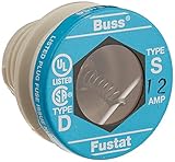 1- Bussmann S-12 12 Amp Type S Time-Delay Dual-Element Plug Fuse Rejection Base, 125V UL Listed