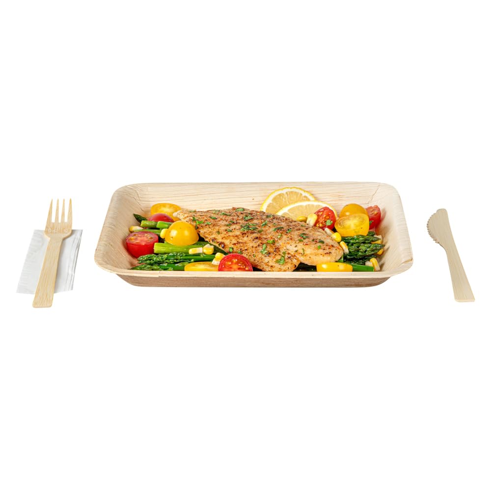 Restaurantware Bambuddha - Juego de utensilios de bambú de 7 pulgadas, 500 artículos de bambú desechables, tenedor, cuchillo y servilleta, acabado suave, cubiertos sostenibles de bambú que resisten el