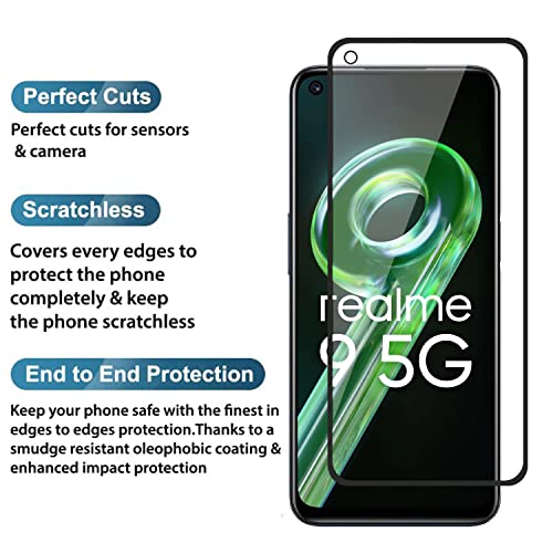 Image of Tempered Glass Compatible For Realme 9 5G / Realme 9 Pro /Realme 9I|Edge To Edge Coverage Screen Protector Guard|Full Screen Protector Cellphone (6.6 Inch,Pack Of 1)