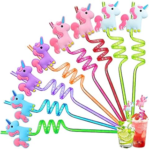 Pack of 8 Reusable Unicorn Children's Straws Cover