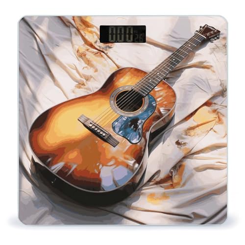 Balanza de baño digital Watercolor Acoustic Guitar 400lb miniatura 1