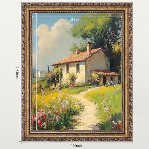 Image of eletecpro 8.5x11 Vintage Picture Frame, Glass Cover, Bronze Gold, 2-Pack | Display Photo 8.5x11, Horizontal or Vertical, Tabletop or Wall Decor