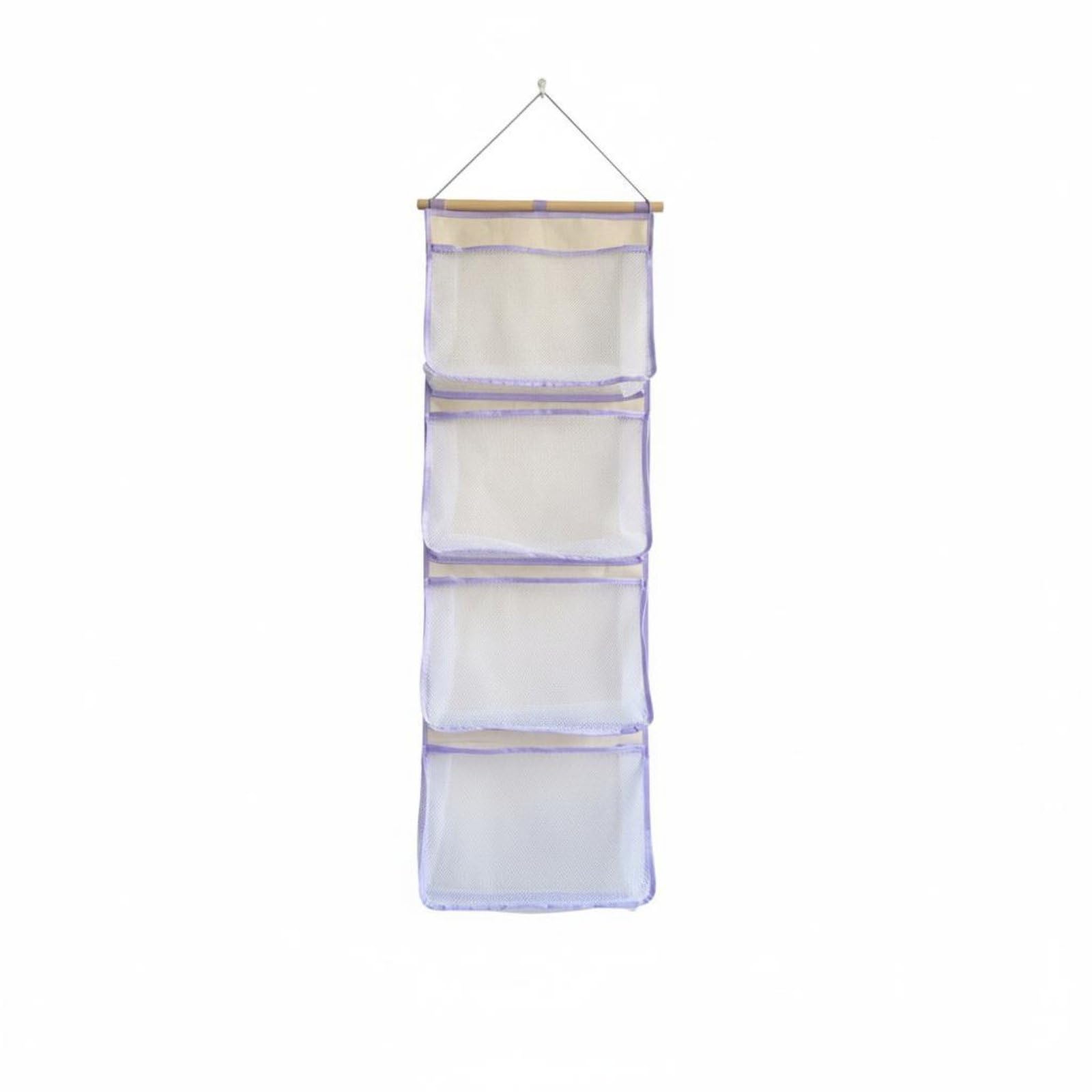 Sac de rangement suspendu Qianly violet à 4 poches pour placard