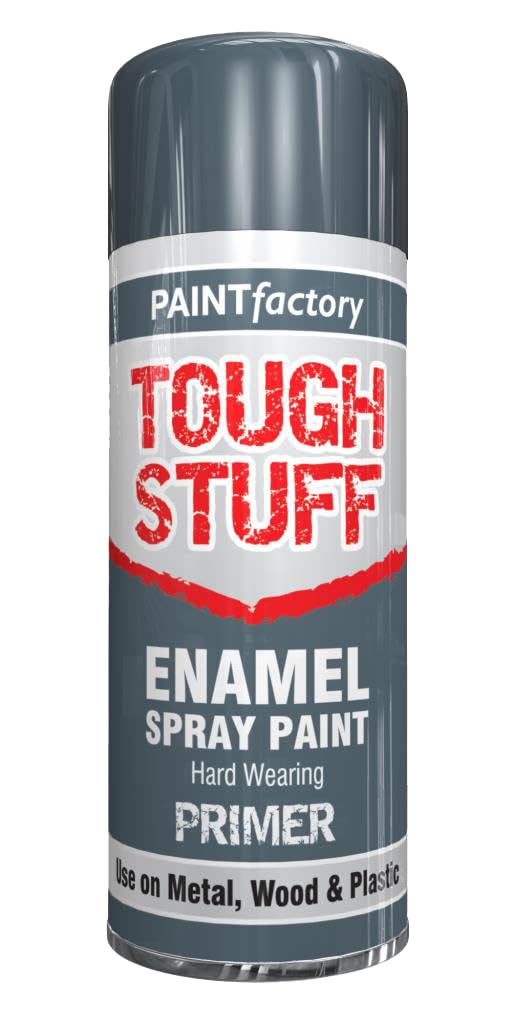 AlezyB - 3 x Enamel Grey Primer 400ml Tough Stuff Hard Wearing Smooth Aerosol for Metal Wood Plastic