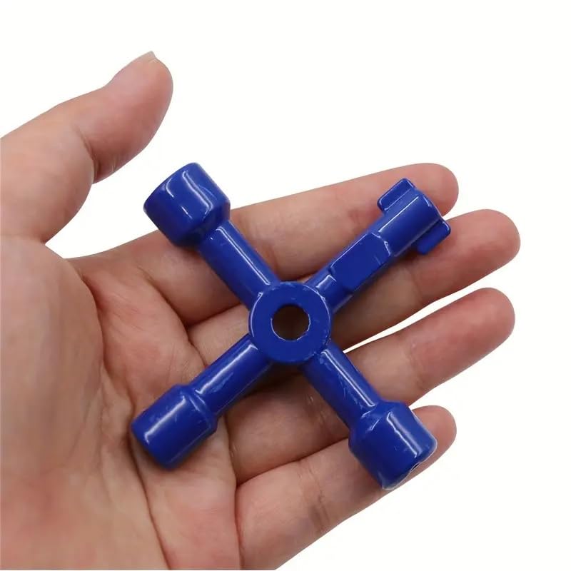 Llave Multifuncional de 4 puntas, Llave Contador Agua, Armario Eléctrico, ascensor, contador gas, Gabinete eléctrico, para válvulas, Multifuncional, Color Azul - imagen 3