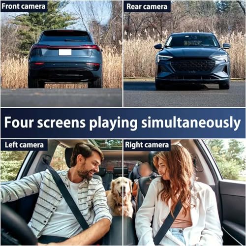 Image of Sakerplus Full View Car Dashcam System, 360 4-Channel Dash Cam for Vehicles, 1080P Full HD Dashcam with 128GB SD Card, Night Vision, G-Sensor & Loop Recording, Dash Cam Front and Rear Coverage