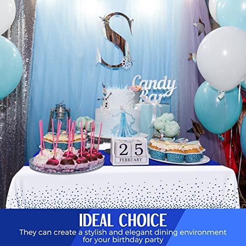 Breling 24 Packs Wedding Satin Table Runner Disposable Plastic Tablecloths 54 X 108 Inch Table Cloths For Parties Tablecloth 12 X 108 Inch Table Runners For Wedding Birthday Celebration(Royal Blue) #TOP5