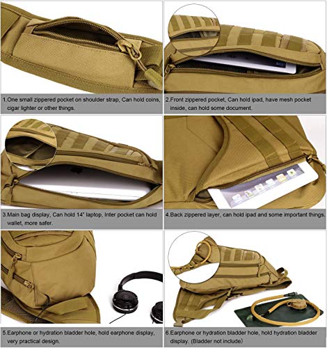 SYMALL Uomo Zaino Monospalla Nylon Borsa a