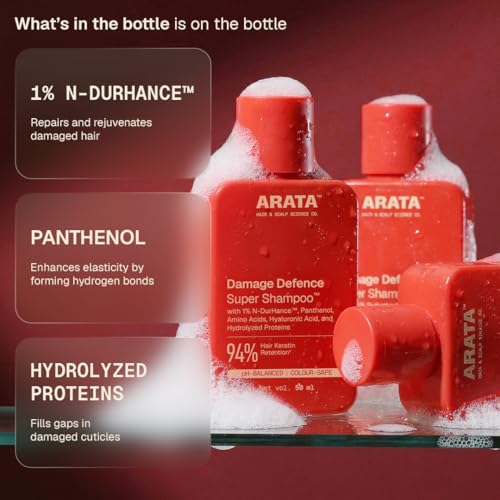 Image of Arata Super Shampoo | For Hair Damage Repair & Scalp Care | With Amino Acids & Proteins | Sulphate-Free | Colour-Safe | Dermatologically-Tested | For Men & Women (Super Shampoo 50 ML)